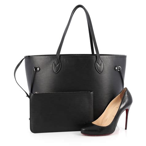 lv neverfull black epi|Neverfull MM Epi Leather Tote .